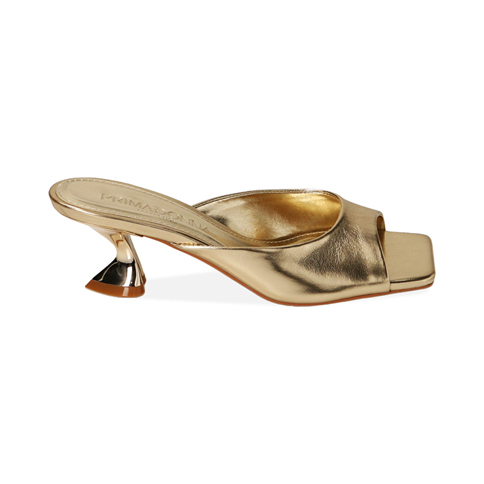 Mules oro, tacco 5,5 cm