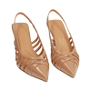 Décolleté slingback nude in vernice, tacco 7 cm