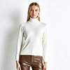 Maglia panna collo alto