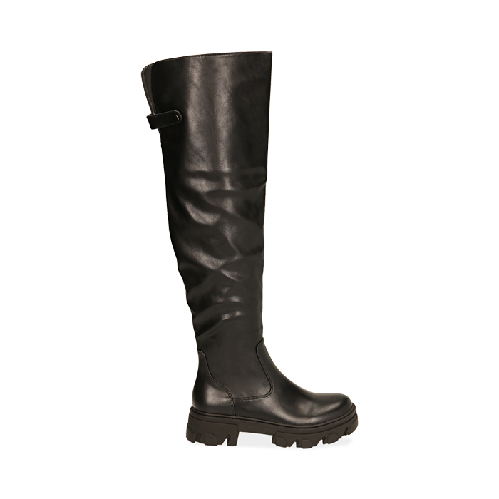 Stivali overknee da donna neri, tacco 4 cm | Primadonna Collection