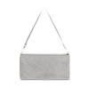 Mini bolsa de mujer plateada laminada con piedras