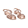 Sandali bassi rosa-oro a specchio con pietre