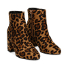 Ankle boots leopard in microfibra, tacco 7,5 cm 