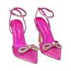 Slingback en satin fuchsia, talon 9,5 cm 