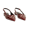Ballerina slingback bordeaux con borchie
