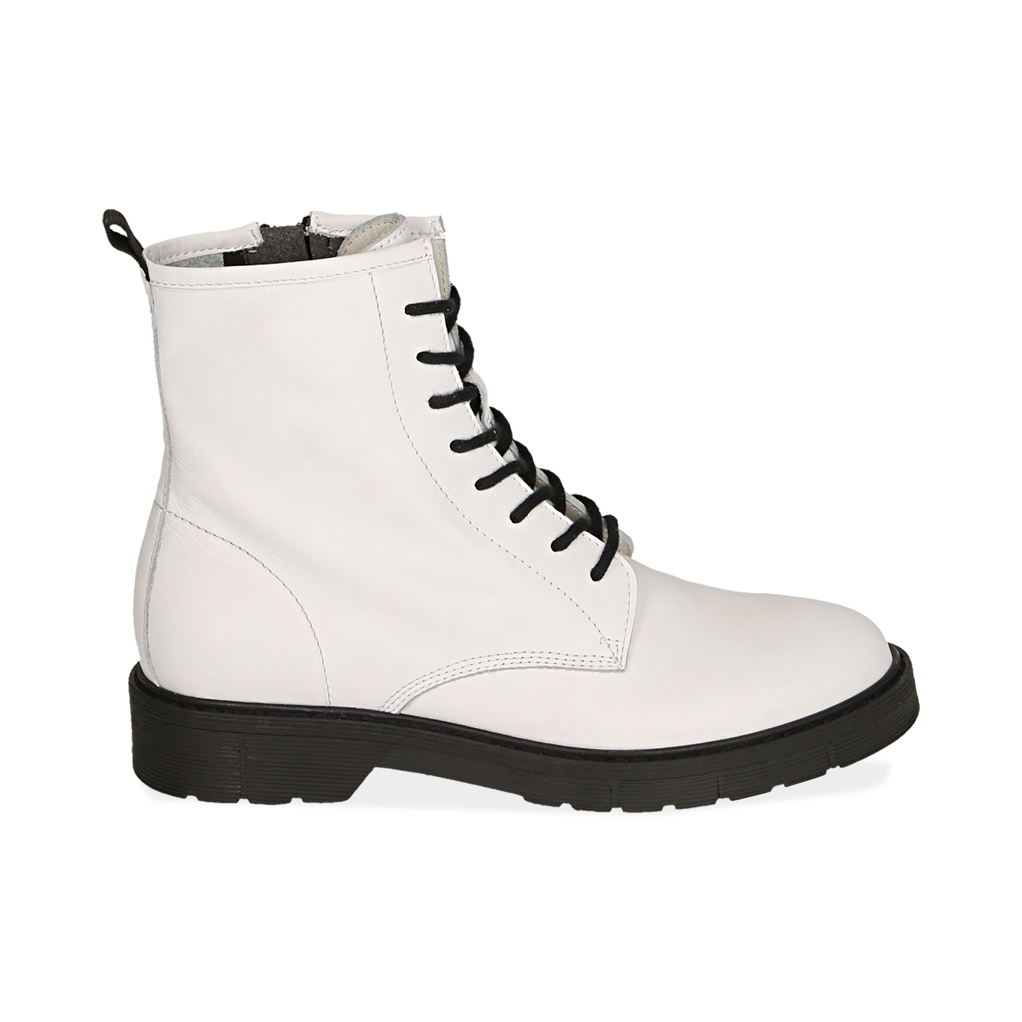 Boots à lacets en cuir blanche