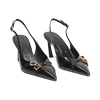 Décolleté slingback nera lucida con tacco di 7,5 cm
