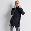 Maglione maxi nero con frange