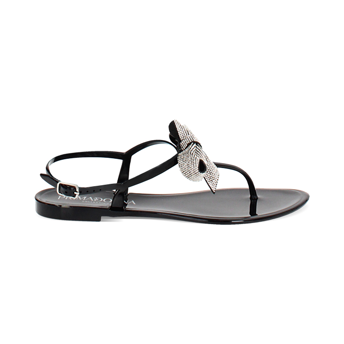 Sandalias de playa para mujer negras en PVC