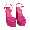 Sandali fucsia in lycra, tacco 12 cm 