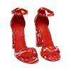 Sandalias tie-dye rojo de raso, tacón de 10,5 cm