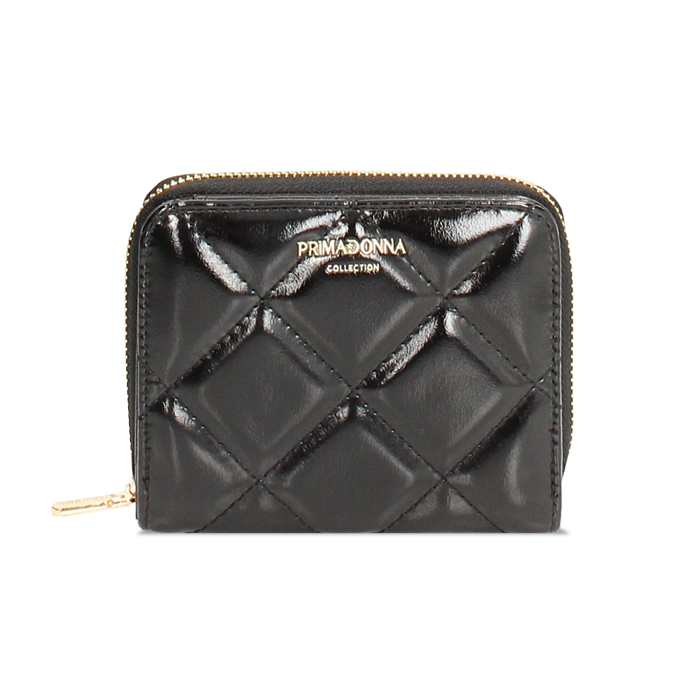 Portefeuille noir brillant avec détails raffinés