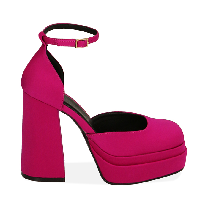 Décolleté fucsia in lycra, tacco 12 cm 