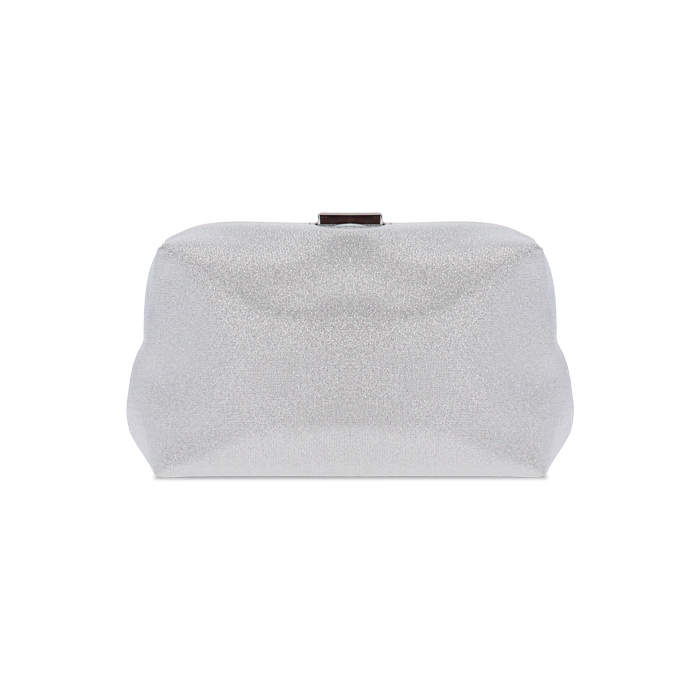 Pochette argento con tracolla removibile