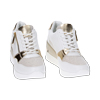 Sneakers bianco/oro, zeppa 7 cm