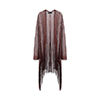 Poncho donna bronzo in tessuto laminato
