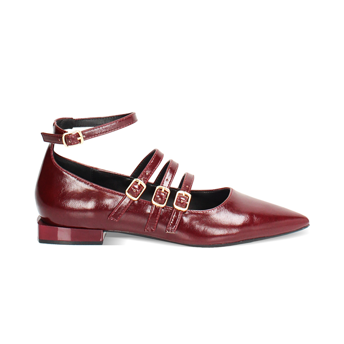 Ballerine lucide bordeaux da donna