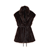 Cappotto smanicato in faux fur testa di moro