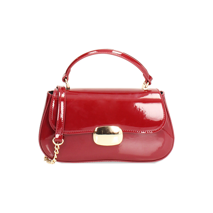 Mini bag cherry in vernice con tracolla removibile