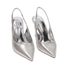 Décolleté slingback argento, tacco 9 cm