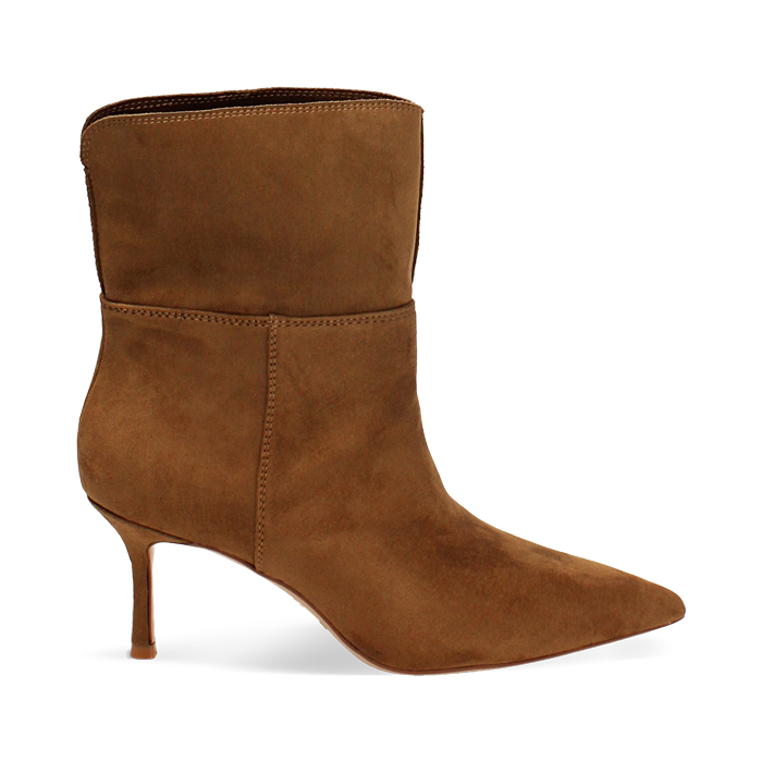 Botines cognac tac&oacute;n 7 cm