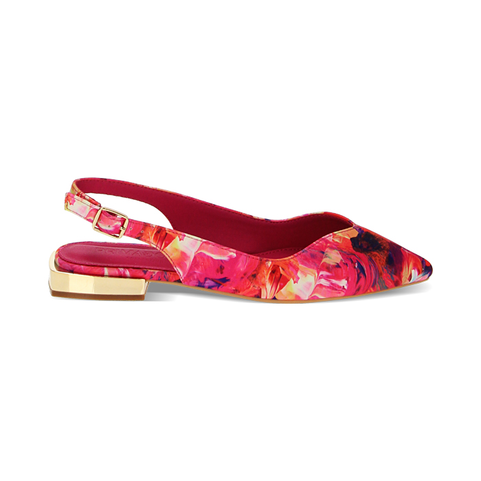 Slingback multicolore en satin