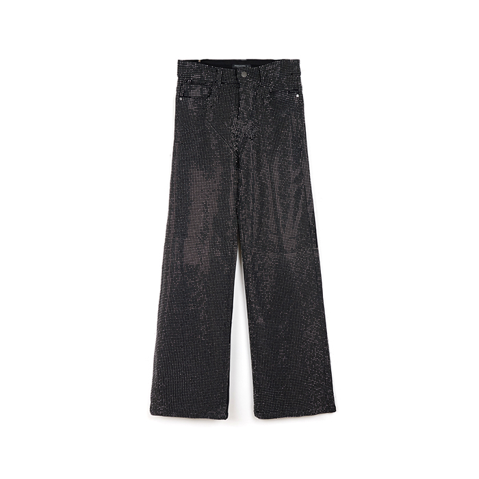 Jeans neri con strass