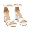 Sandale à talon femme blanche avec talon large