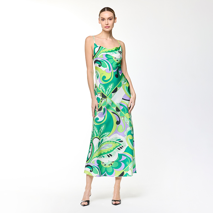 Pinko Vestito Lungo Verde Abito Lungo Green Vestito Verde Smeraldo Pinko  Abito Lungo
