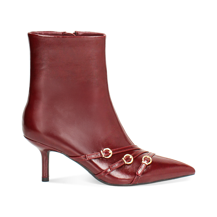 Tronchetti bordeaux con tacco di 7 cm