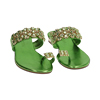 Sandali flat gioiello verde laminato