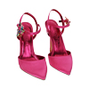 Décolleté slingback fucsia in raso, tacco 10,5 cm