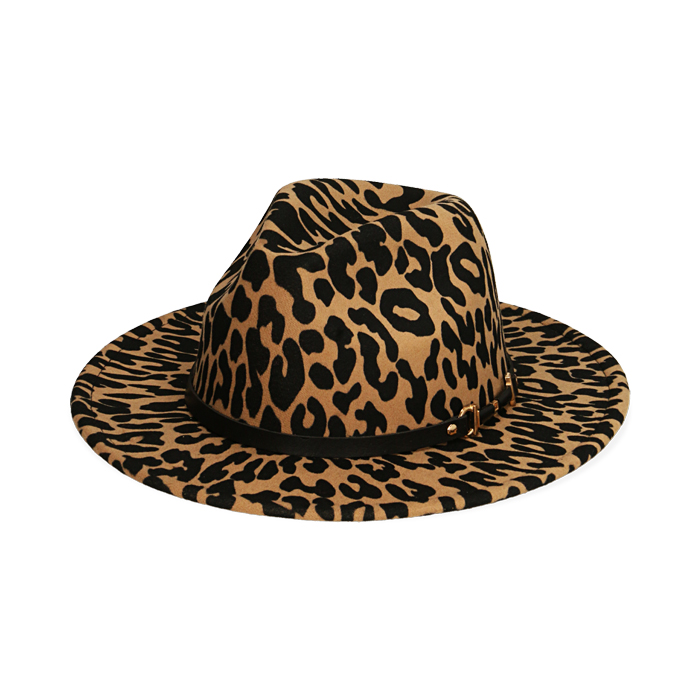 Chapeau en microfibre imprimé léopard 