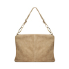 Borsa a spalla taupe in camoscio