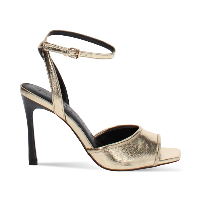 Sandali con tacco dorati da donna con altezza 9,5 cm