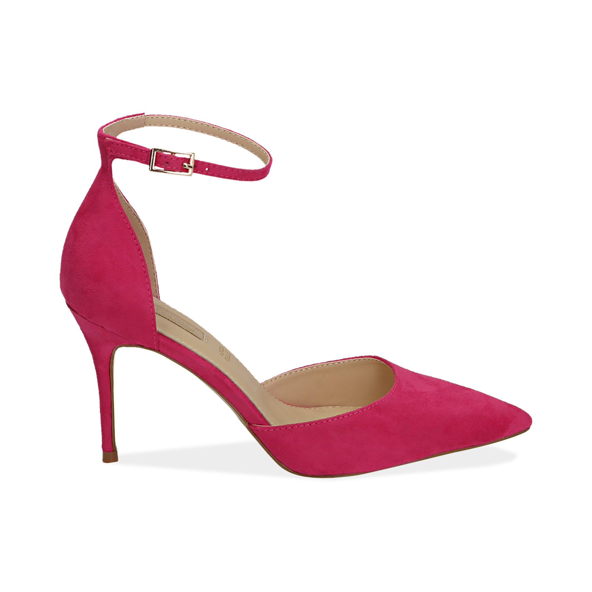 Décolleté con cinturino fucsia in microfibra, tacco 9 cm | Primadonna  Collection