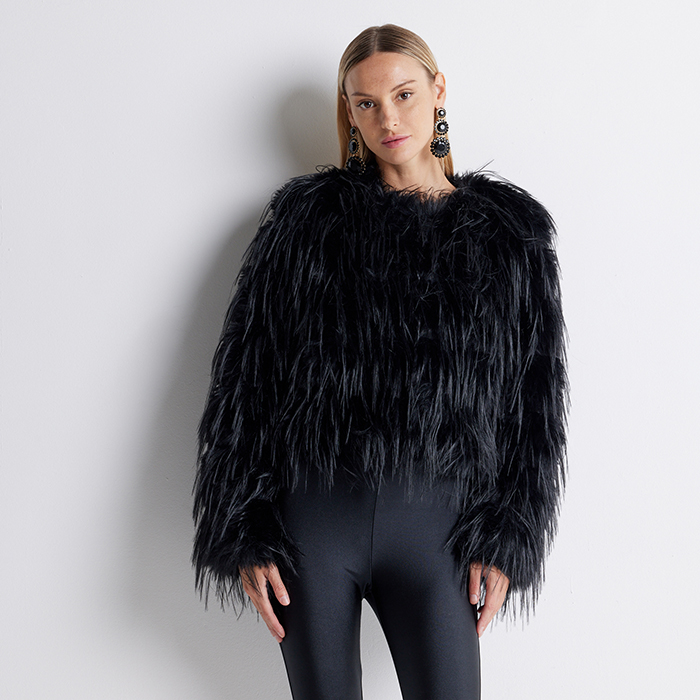ABBIGLIAMENTO PELLICCIA FUR NERO