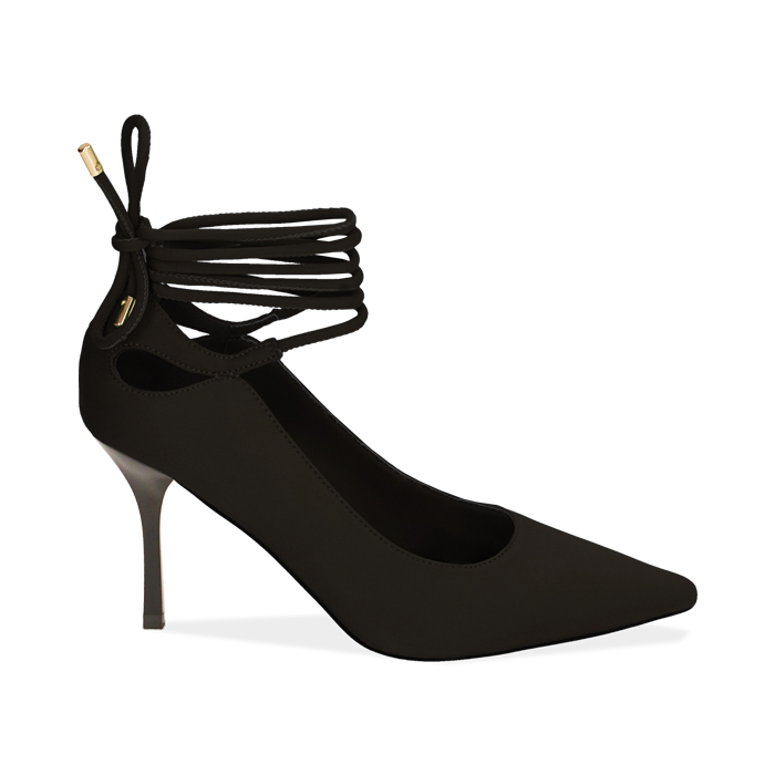 Décolleté nere in lycra, tacco 8,5 cm 