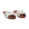 Sandalias bajas de mujer blancas en piel