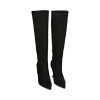 Bottes noires en microfibre, talon 9,5 cm 