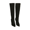 Bottes noires en microfibre, talon 9,5 cm 