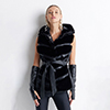 Cappotto smanicato nero cappuccio