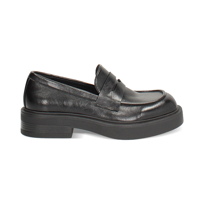 Mocassins noirs à talon de 6,4 cm pour femme