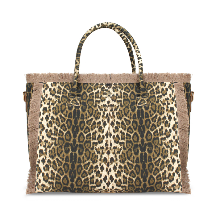 Bolso de hombro leopardo-negro con bandolera