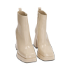 Bottines en naplak blanc cassé, talon 9 cm 