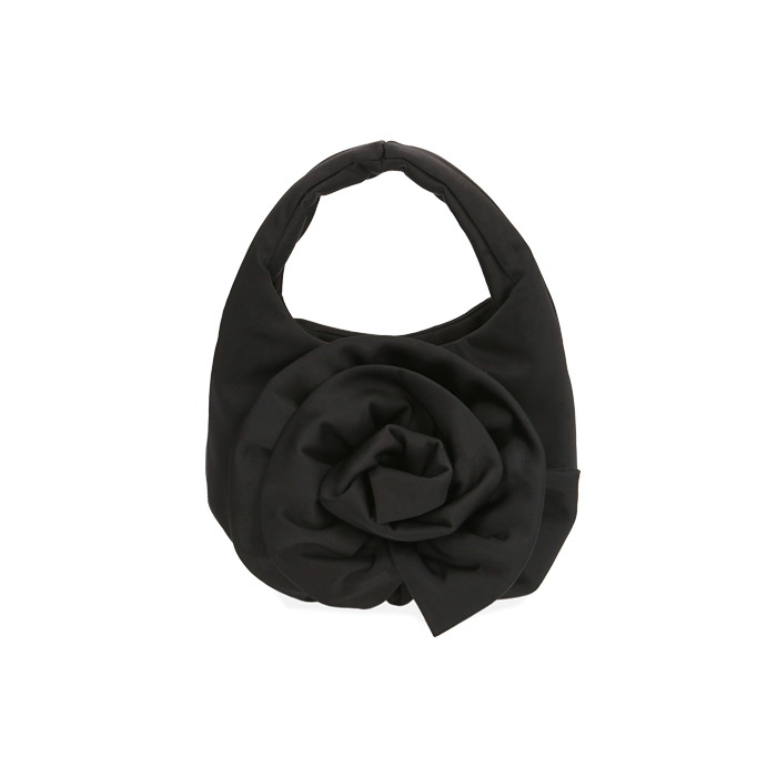 Mini bag flower nera in lycra