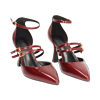 Décolleté open shank bordeaux con tacco 7,6 cm