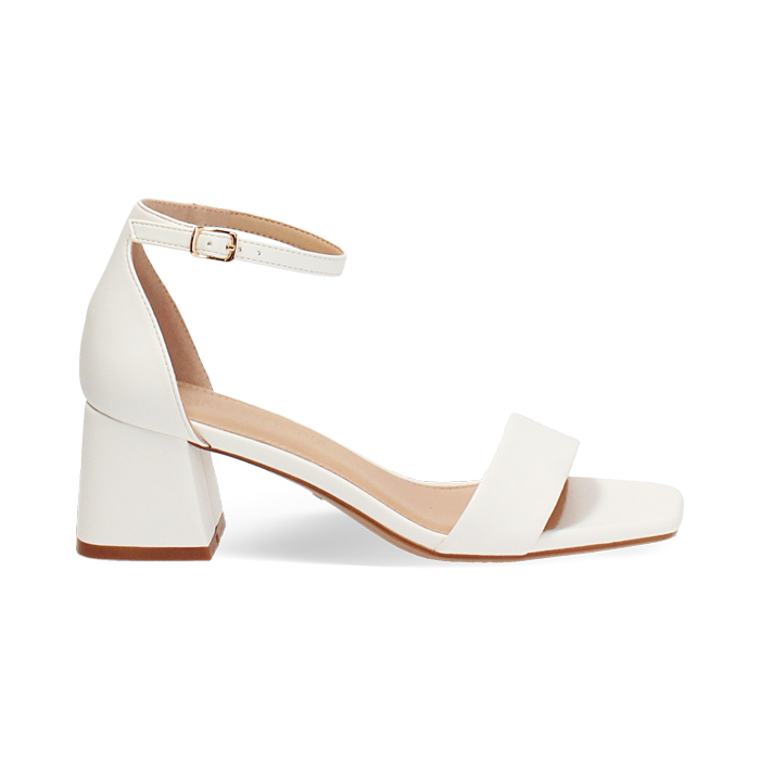 Sandales blanches talon 5,5 cm