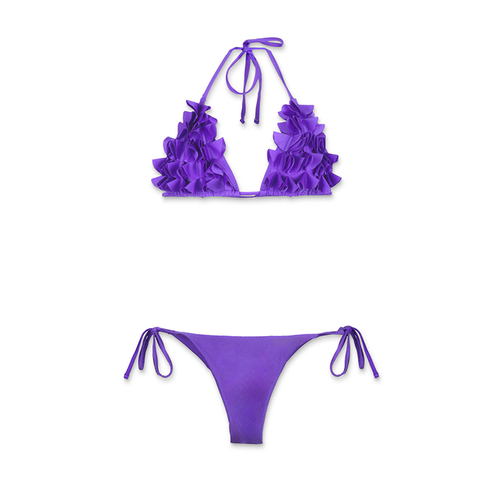 Bikini da donna viola a triangolo