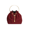 Mini bag bordeaux con manico oro
